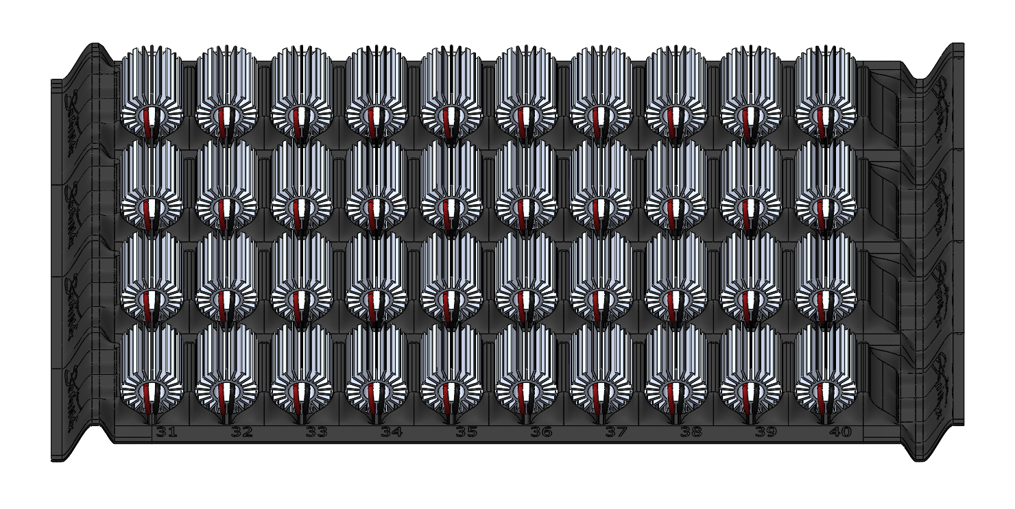 Parts in Edge View Stackable Laser Engine Tray